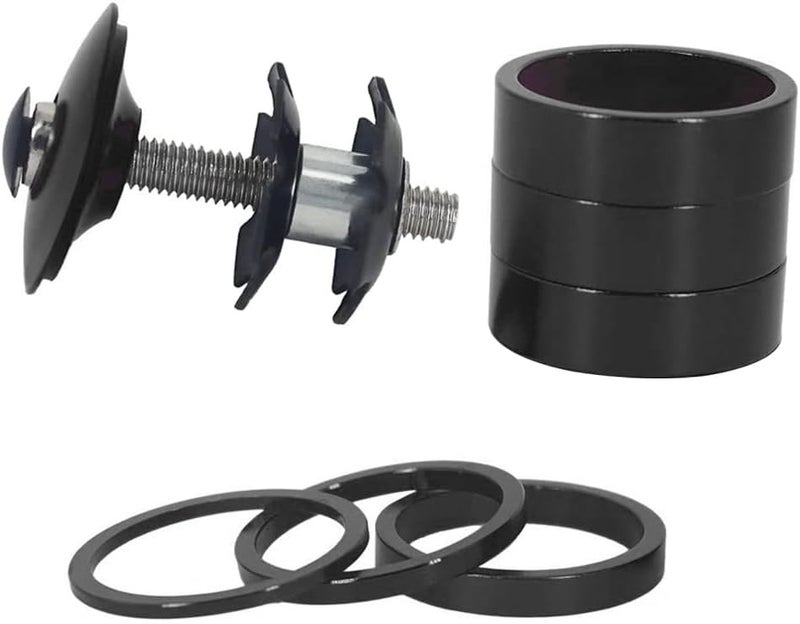 SeonFook 9Pcs Bike Headset Spacer Set, Aluminium Alloy Bicycle Headset Spacer Set Bicycle Front Fork Stem Spacers Kit for MTB BMX Mountain Road Bikes Cycling (1-1/8 inch/28.6mm) - Image 4